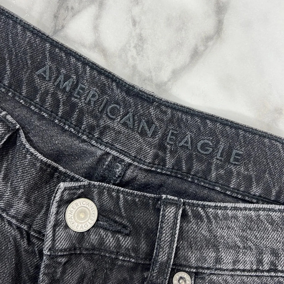 3/$20 American Eagle Jeans Womens 6 Long Skater‎ Gray Ripped Distressed Denim - Picture 11 of 16